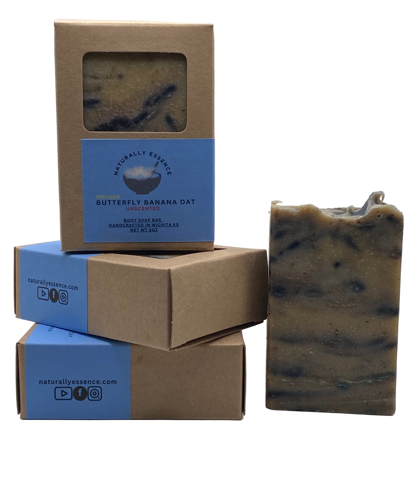 Infused Butterfly Banana Oat Soap Bar